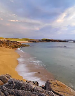 Ireland, Co. Donegal, Cruit island at sunset