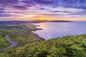 Ireland, Co. Donegal, Fanad, Ballymastocker bay overview at dusk