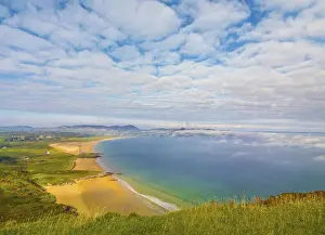 Ireland, Co. Donegal, Fanad, Ballymastocker bay overview at sunset
