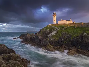 Ireland, Co. Donegal, Fanad, Fanad lighthouse at sunet