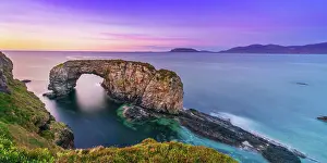 Navigation Prints: Ireland, Co. Donegal, Fanad, Great Pollet sea arch at dusk