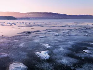 Codonegal Prints: Ireland, Co. Donegal, Mulroy bay frozen at dusk