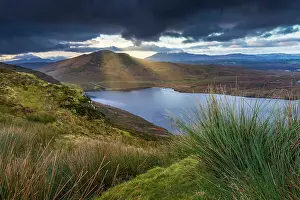 Muckish Prints: Ireland, Co. Donegal, overview of Lough Greenan and Muckish mountain