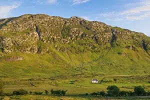 Property Released Prints: Ireland, Co. Donegal, Traditional house in rural mountainous setting
