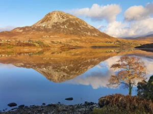 Images Dated 2nd March 2016: Ireland, Co.Donegal, Mount Errigal reflected in Lough Dunlewey