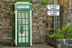 Images Dated 4th April 2023: Ireland, Co.Mayo, Cong, traditional Irish telephone box