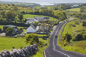 County Clare Prints: Ireland, County Clare, The Burren, Ballyvaughan, country road N 67