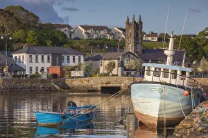 Ireland, County Cork, Bantry, harbor view, sunset