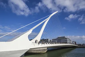 Santiago Calatrava Prints: Ireland, Dublin, Docklands, Samuel Beckett Bridge, Santiago Calatrava, architect