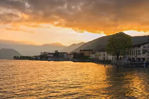 Iseo and iseo lake at dawn, Brescia province, Lombardy district, Italy, Europe