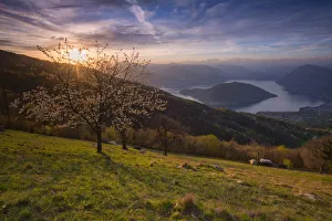 Iseo Prints: Iseo lake at Sunset, province of Brescia, Italy