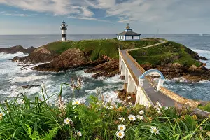 Galicia Prints: Isla Plancha Lighthouse, Ribadeo, Galicia, Northern Spain