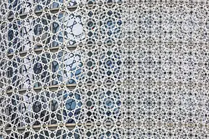 Gulf State Prints: Islamic design solar screen on the Burj Doha, Doha, Qatar