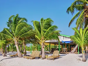 Deckchair Prints: Island Wonder Kitchen and Bar at the waterfront of San Pedro Town