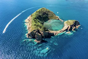 Tourist Attaction Prints: Islet of Vila Franca do Campo at San Miguel Island, Azores, Portugal