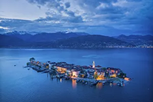 Borromean Prints: Isola dei Pescatori at dusk, Lago Maggiore, Verbano Cusio Ossola Province, Piedmont