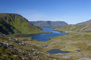 North Atlantic Ocean Gallery: Isolated fishing village in luna like Landscape, Kamoyvaer, Nordkapp, Norway