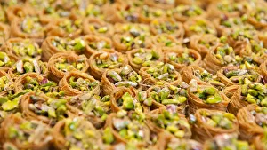 Bethlehem Prints: Israel, Bethlehem, Baklava pastries