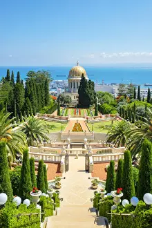 Israel, Haifa District, Haifa. The Shrine of the Bab at the Baha i Gardens