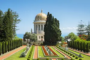 Israel, Haifa District, Haifa. The Shrine of the Bab at the Baha i Gardens