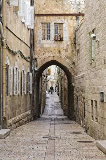 Images Dated 17th May 2016: Israel, Jerusalem, Cobbled street in the Jewish Quarter