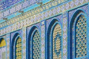 Images Dated 8th February 2019: Israel, Jerusalem District, Jerusalem. Detail of ornate decorative tile on the exterior