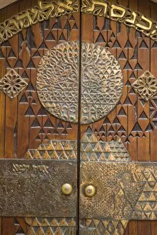 Middle East Gallery: Israel, Jerusalem, Jewish Quarter, Synagogue door