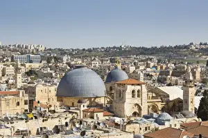 Israel, Jerusalem, Old City, View of Christian Quarter and the Church of the Holy