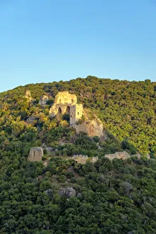 Israel, North District, Upper Galilee. Montfort Castle, a ruined Crusader fortress