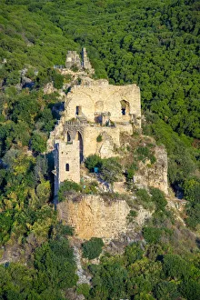 Israel, North District, Upper Galilee. Montfort Castle, a ruined Crusader fortress