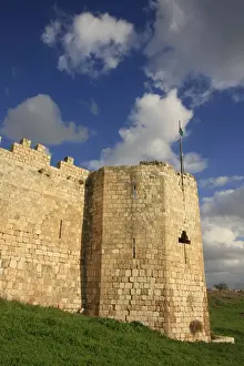 Biblical Prints: Israel, Sharon region. Ottoman fortress Binar Bashi was built in 1571 on Tel Afek