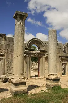 Synagogue Prints: Israel, Upper Galilee. The remains of the ancient Synagogue in Baram