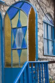 Israel, Upper Galilee, Tsfat, Synagogue Quarter, Star of David on door