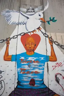Jesus Christ Prints: Israel, West Bank, Bethlehem, Israeli-built West Bank Wall surrounding Bethlehem