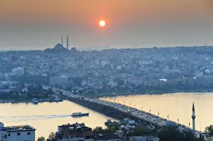 Istanbul and the Golden Horn at sunset. Turkey