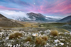 Italy, Abruzzo, Monte Prena and grassland of Campo Imperatore in typical autumn colors Italy, Abruzzo, Monte Prena and grassland of Campo Imperatore in typical autumn colors