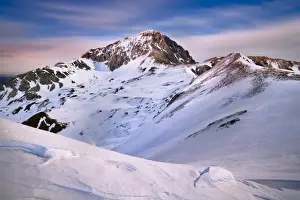 Italy, Abruzzo, Parco Nazionale del Gran Sasso-Laga, Corno Grande in the moonlight