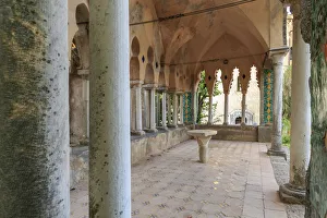 Ravello Prints: Italy, Amalfi Coast, Ravello, Villa Rufolo. Cloister