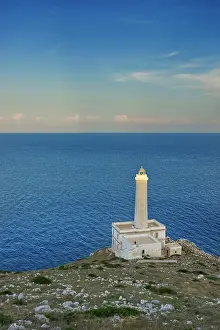Coastal Landscape Prints: Italy, Apulia, Lecce district, Salentine peninsula, Otranto. Palascia Lighthouse