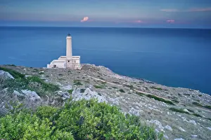 Coastal Landscape Prints: Italy, Apulia, Lecce district, Salentine peninsula, Otranto. Palascia Lighthouse