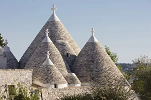 Images Dated 11th January 2019: Italy, Apulia (Puglia), Bari district, Itria Valley, traditional trulli rooftops