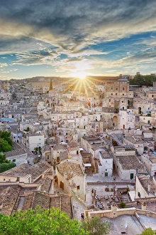 Historic Town Prints: Italy, Basilicata, Matera district, Matera, Sassi di Matera (meaning stones of Matera)