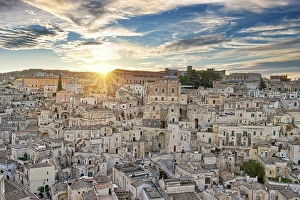 Historic Town Prints: Italy, Basilicata, Matera district, Matera, Sassi di Matera (meaning stones of Matera)