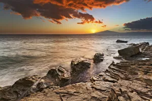 Images Dated 28th May 2014: Italy, Calabria, Sunset at Leucopetra
