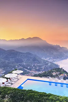 Italy, Campagnia, Amalfi Coast, Ravello. The Coastline from the town of Ravello