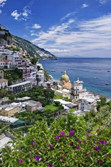 Images Dated 18th August 2021: Italy, Campania, Salerno district, Amalfi Coast, Positano. Santa Maria Assunta church