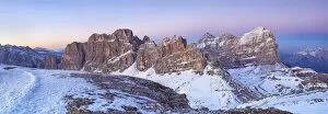 Images Dated 16th March 2012: Italy, Cortina d Ampezzo, winter sunset on Tofana di Rozes