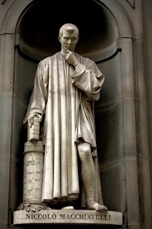 Images Dated 6th April 2008: Italy, Florence, Western Europe; Statue of Niccolo Machiavelli mostly known for writing The Prince