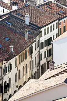 Italy, Friuli Venezia Giulia, Detail of historical buildings in Pordenone