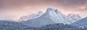 Udine Prints: Italy, Friuli Venezia Giulia, Mangart Group in winter snow